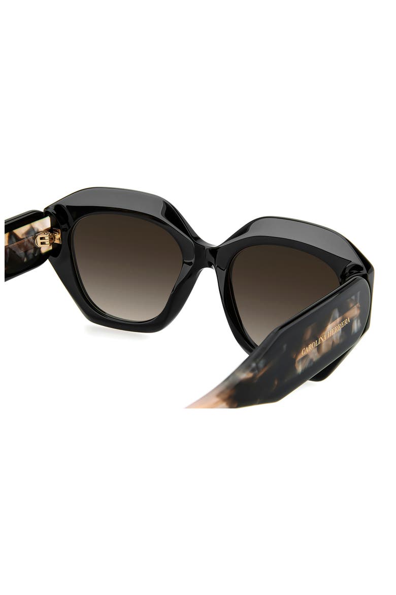 Her 53mm Gradient Square Sunglasses, Alternate, color, BLACK/ BROWN SF