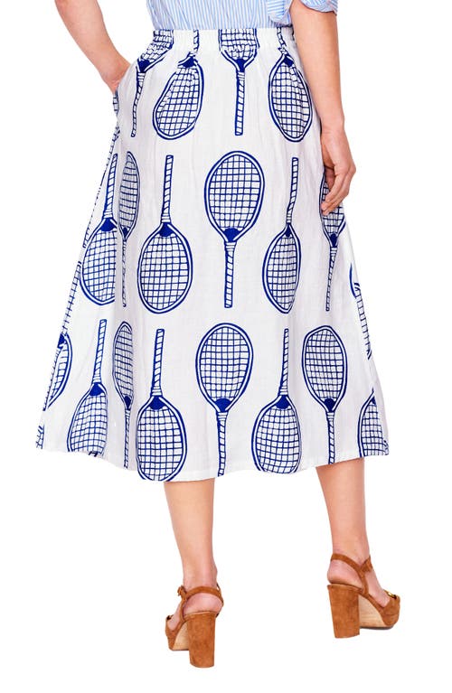 Boden Verity Linen Midi Skirt In White