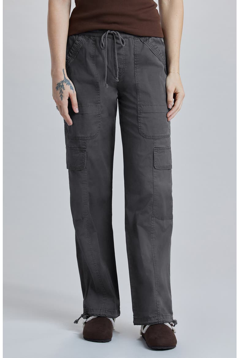 Tabitha Straight Leg Stretch Cotton Twill Cargo Pants, Main, color, GALAXY GREY