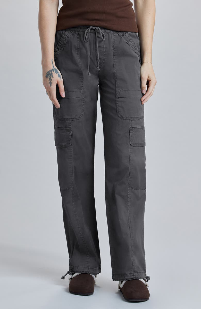 SUPPLIES BY UNIONBAY Tabitha Straight Leg Stretch Cotton Twill Cargo Pants, Main, color, Galaxy Grey