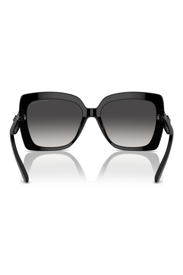 Nice 57mm Gradient Square Sunglasses, Alternate, color, BLACK / DARK GREY GRADIENT
