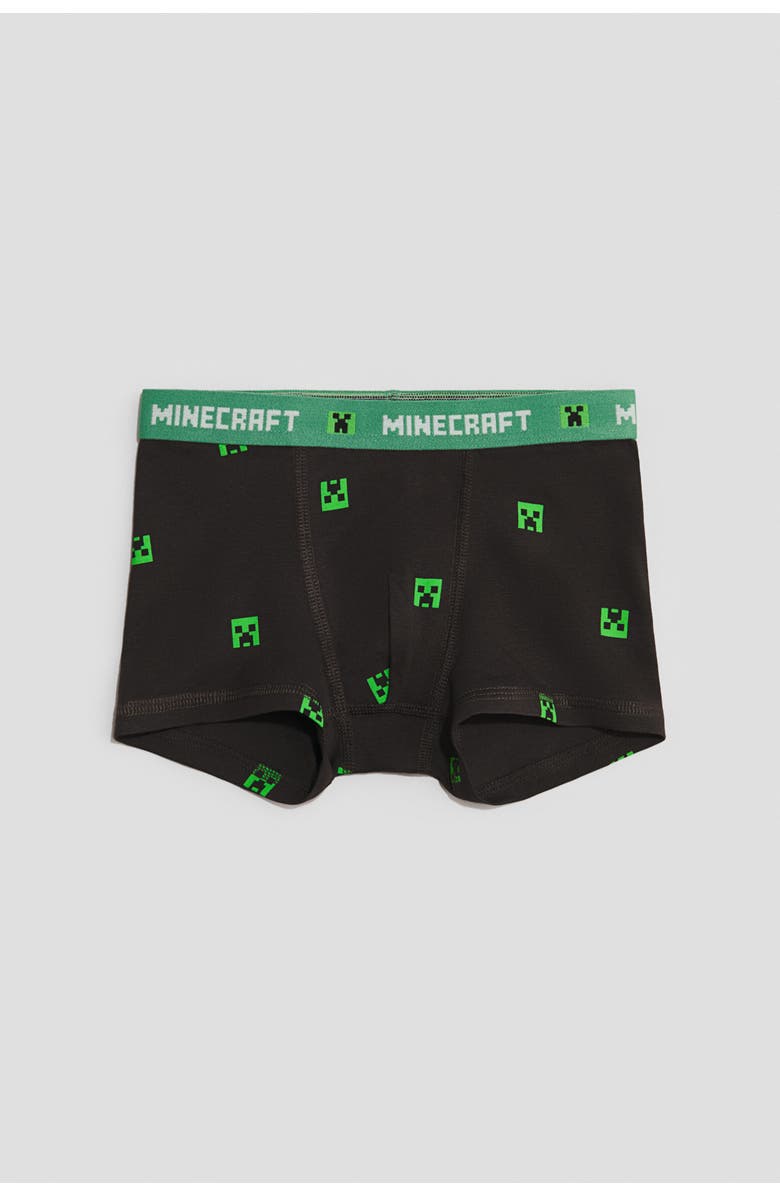 H&M 5-pack Trunks, Alternate, color, Black/Minecraft