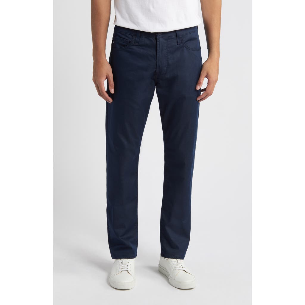 Ag Kullen Flat Front Stretch Sateen Chinos In Blue