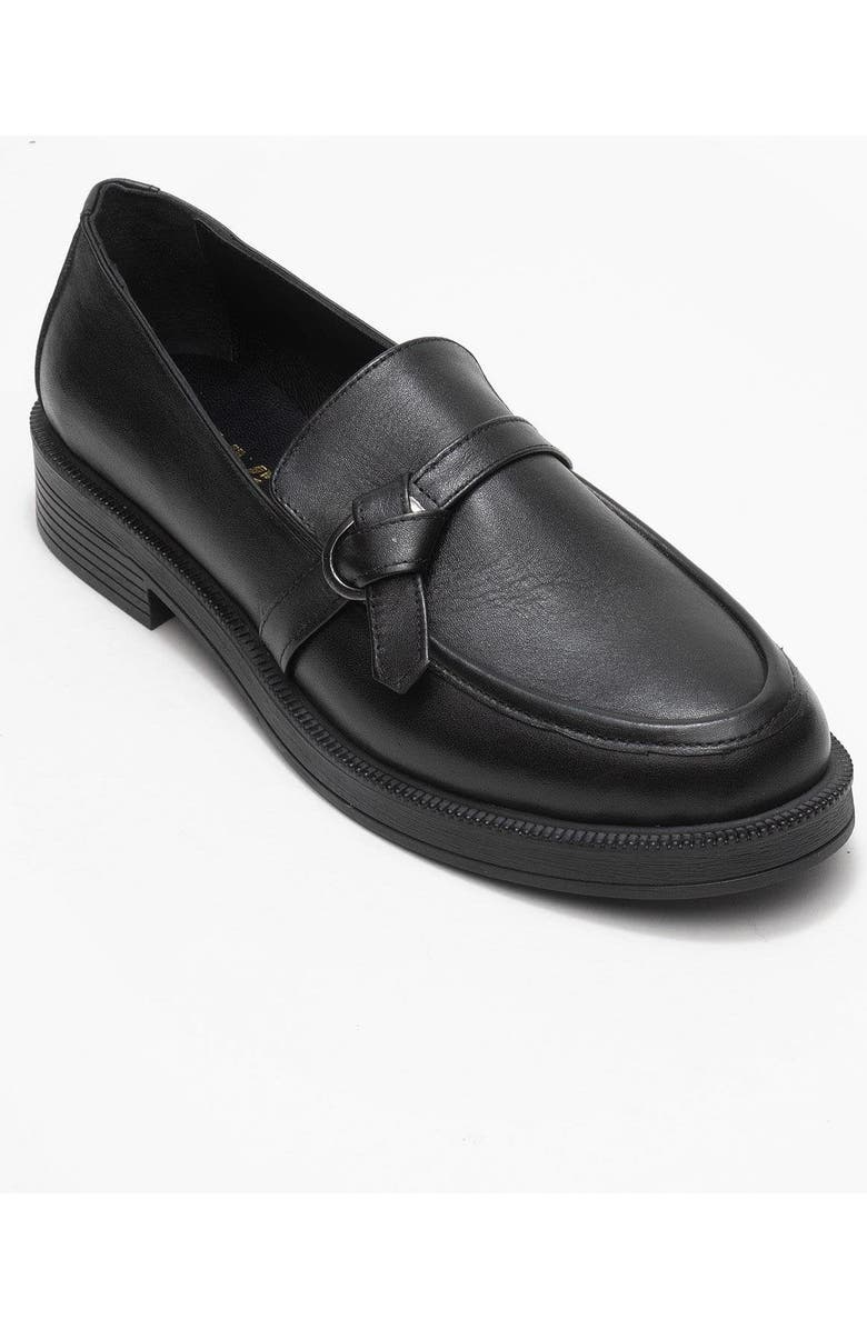 Forever & Always Shoes Galea Buckled Leather Loafers, Main, color, Black Leather