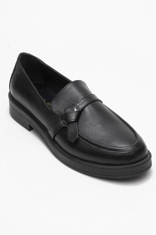 Forever & Always Shoes Galea Buckled Leather Loafers In Black
