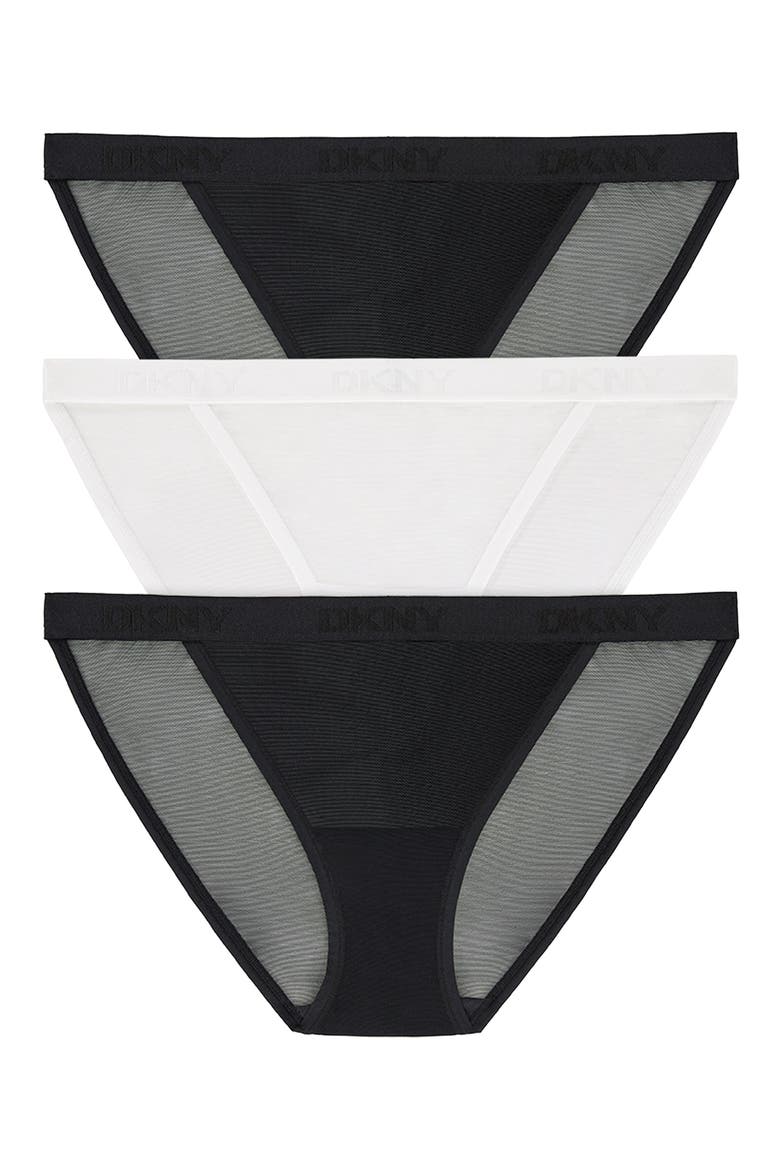 3-Pack Mesh Bikini Briefs, Main, color, BLACK WHITE BLACK