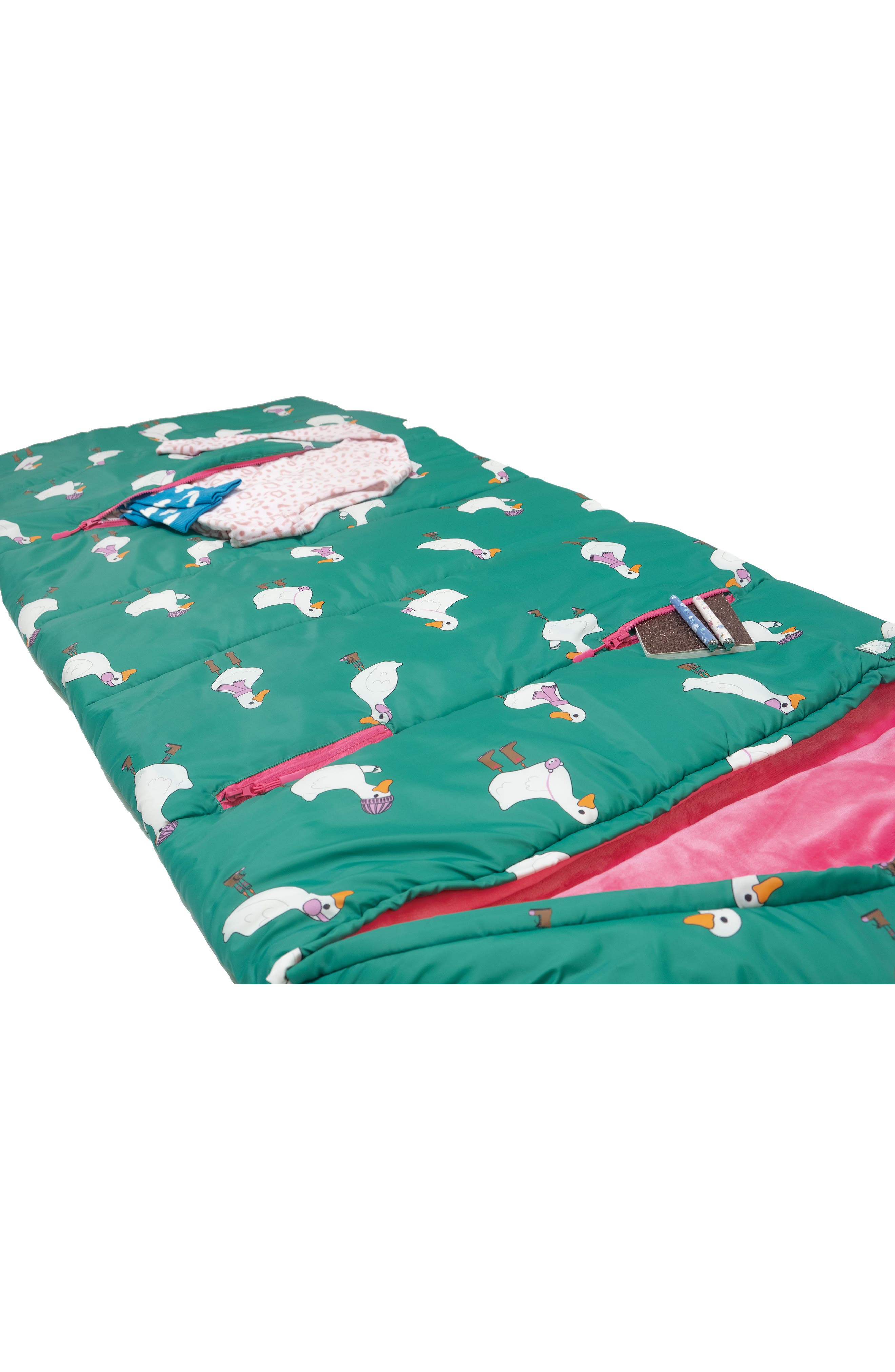 Kids' Sleep-N-Pack Sleeping Bag Backpack, Alternate, color, GREEN MULTI
