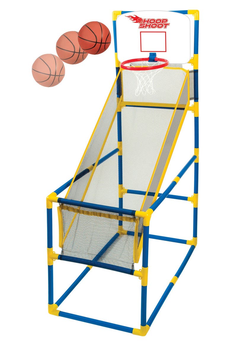 Hoop Shoot Basketball Playset, Main, color, BLUE