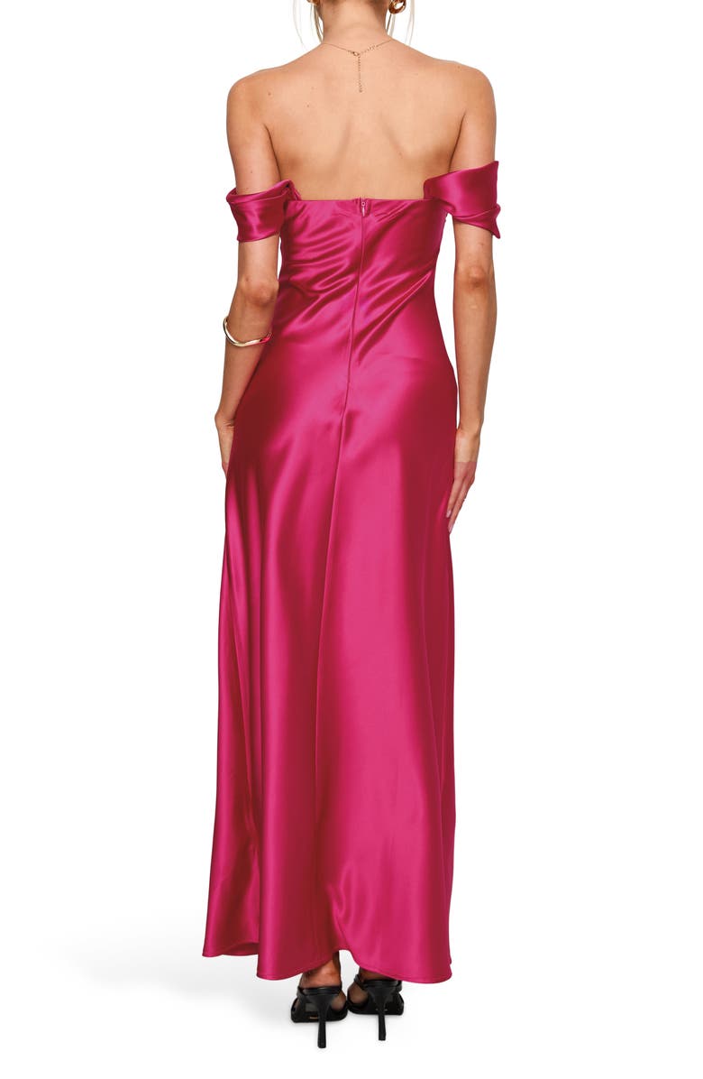 Princess Polly Live For You Off the Shoulder Gown, Alternate, color, Hot Pink