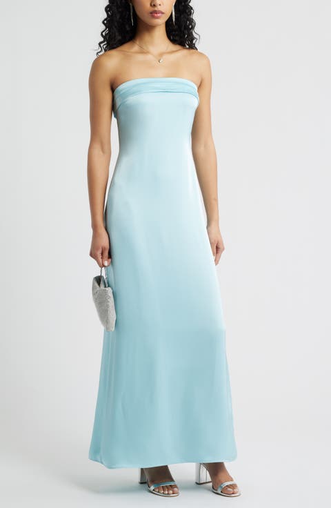 Strapless Satin Gown