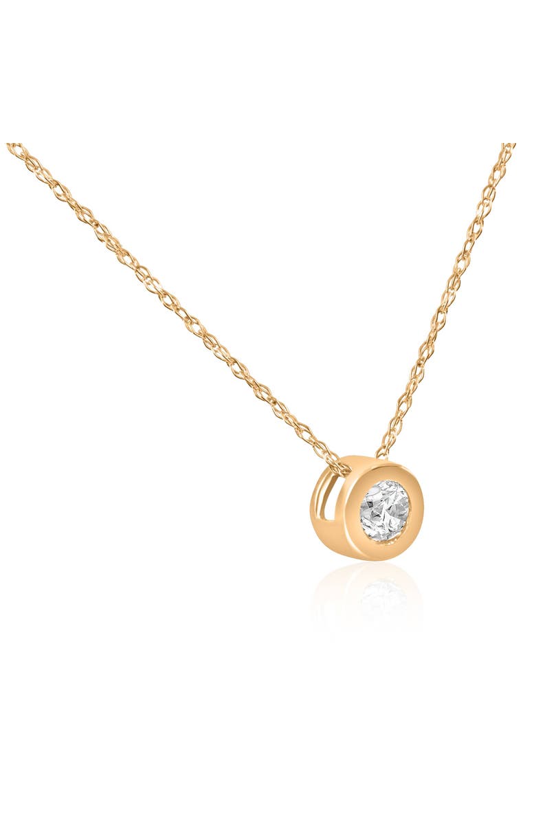 Bliss Diamond 14K Gold 1/4ct Round Lab Grown Diamond Solitaire Bezel Pendant, Alternate, color,