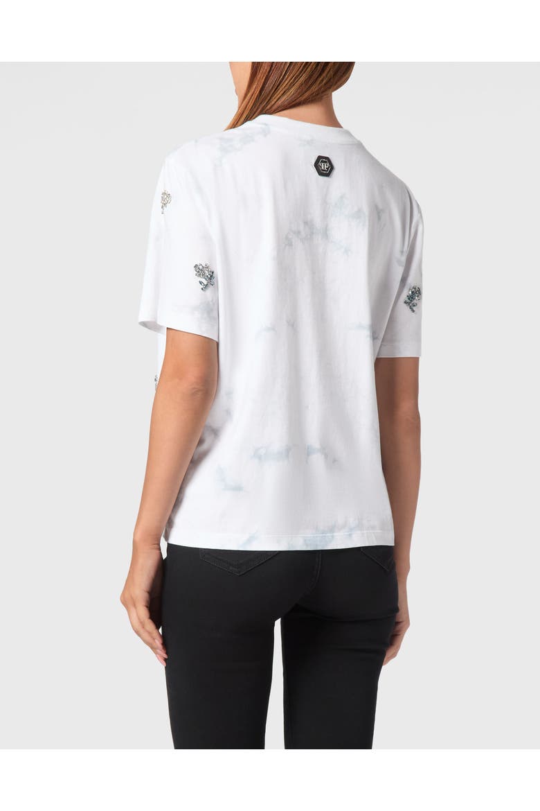 Tie-Dye T-Shirt Man Fit Round Neck Ss Flowers Women, Alternate, color, lightblue