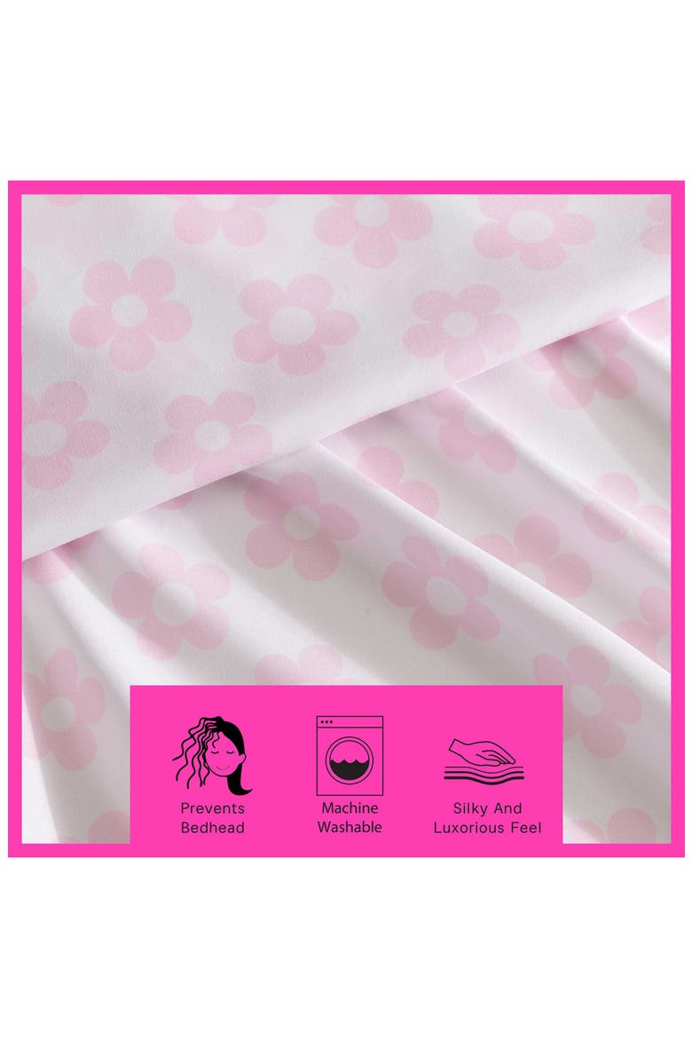 Retro Daisy Sheet Set, Alternate, color, LIGHT PINK