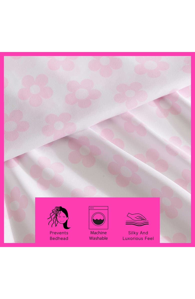 Betsey Johnson Retro Daisy Sheet Set, Alternate, color, Light Pink