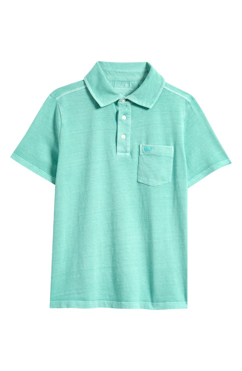 vineyard vines Kids' Solid Cotton Polo, Main, color, Sea Blue