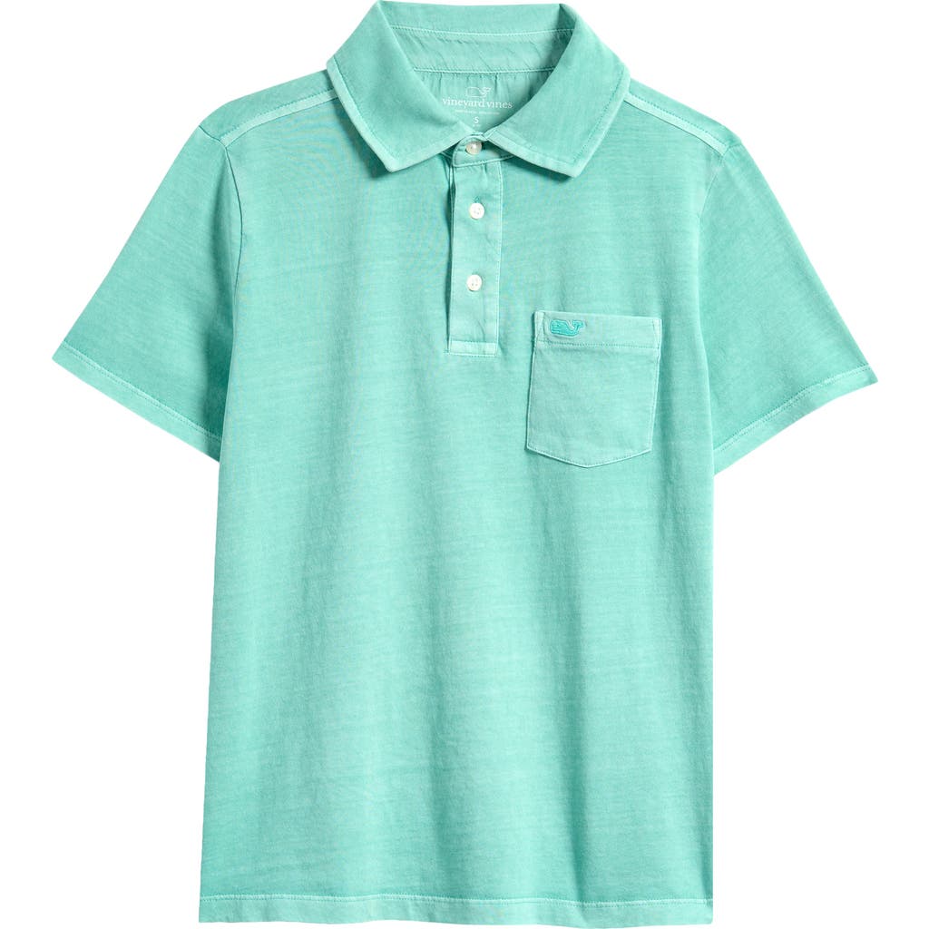 Vineyard Vines Kids' Slub Jersey Polo In Sea Blue