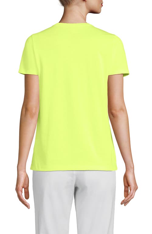 Lands' End Relaxed Supima Cotton V-neck T-shirt In Soft Limoncello Yellow