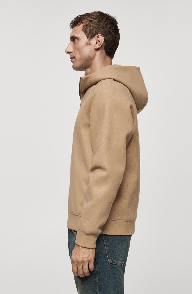 MANGO Flannel Quarter Zip Hoodie, Alternate, color, 