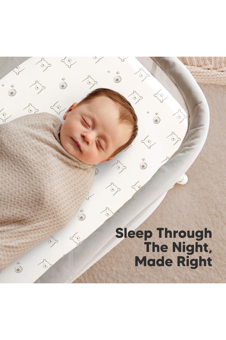 2-Pack Soothe Fitted Bassinet Sheets, Alternate, color, Bumble Bear
