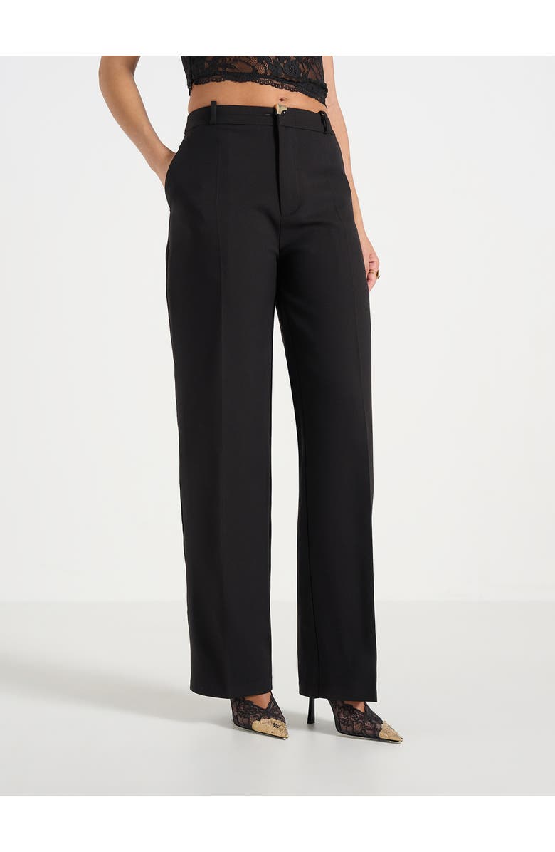 Manière De Voir Doria Tailored Trousers With Waistband Detail, Main, color, Black
