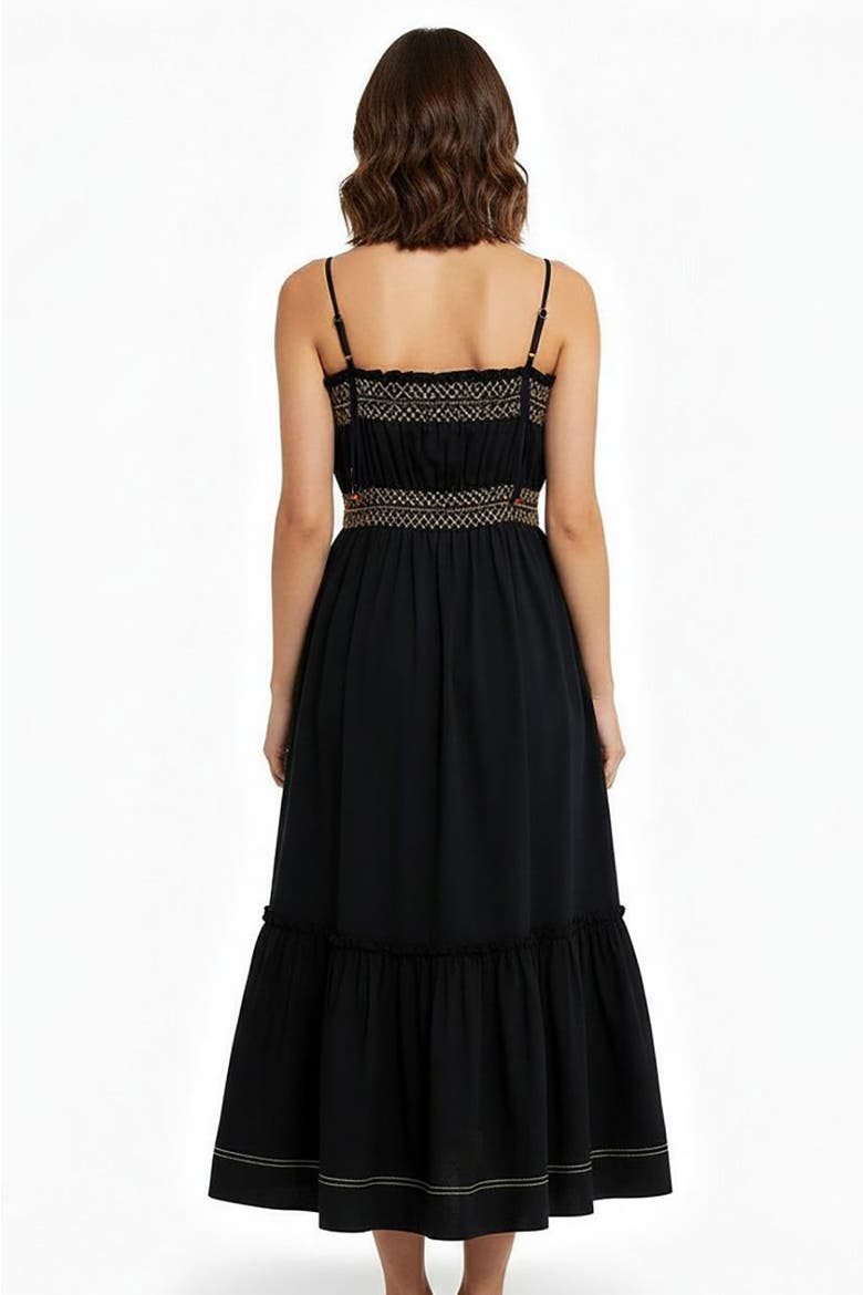 Spaghetti Strap Midi Dress, Alternate, color, Black