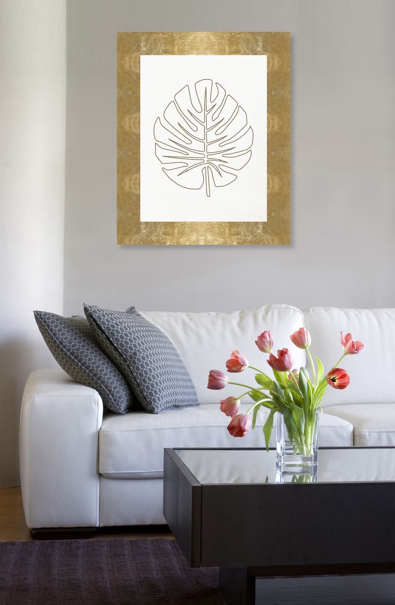 Oliver Gal Stitched Palm Leaf I Canvas Wall Art, Alternate, color, 