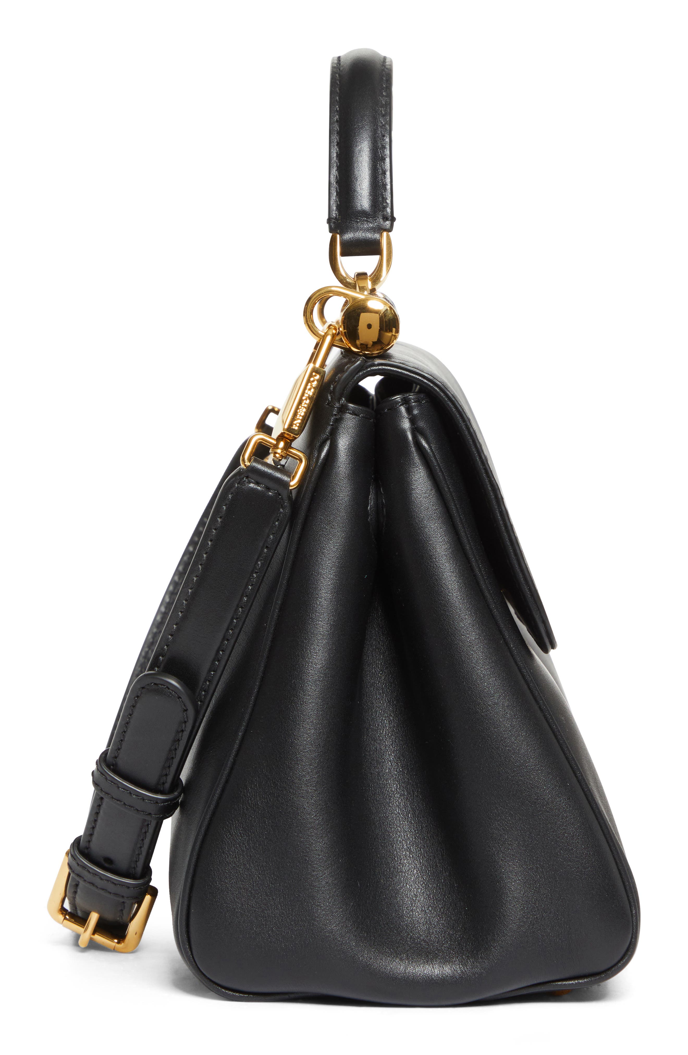 Dolce&Gabbana My Sicily East/West Plongé Leather Top Handle Bag, Alternate, color, 80999 Nero