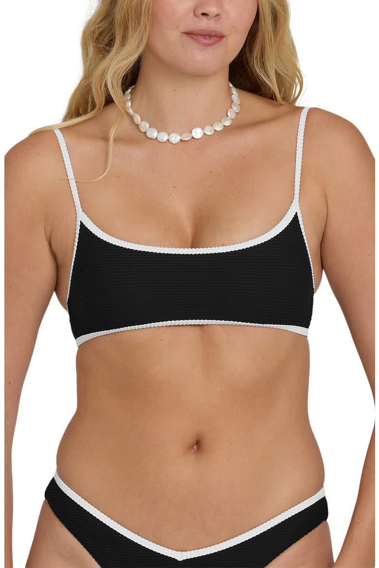 Tanlines Bound Jaclyn Crop Bikini Top, Alternate, color, BLACK PEBBLE