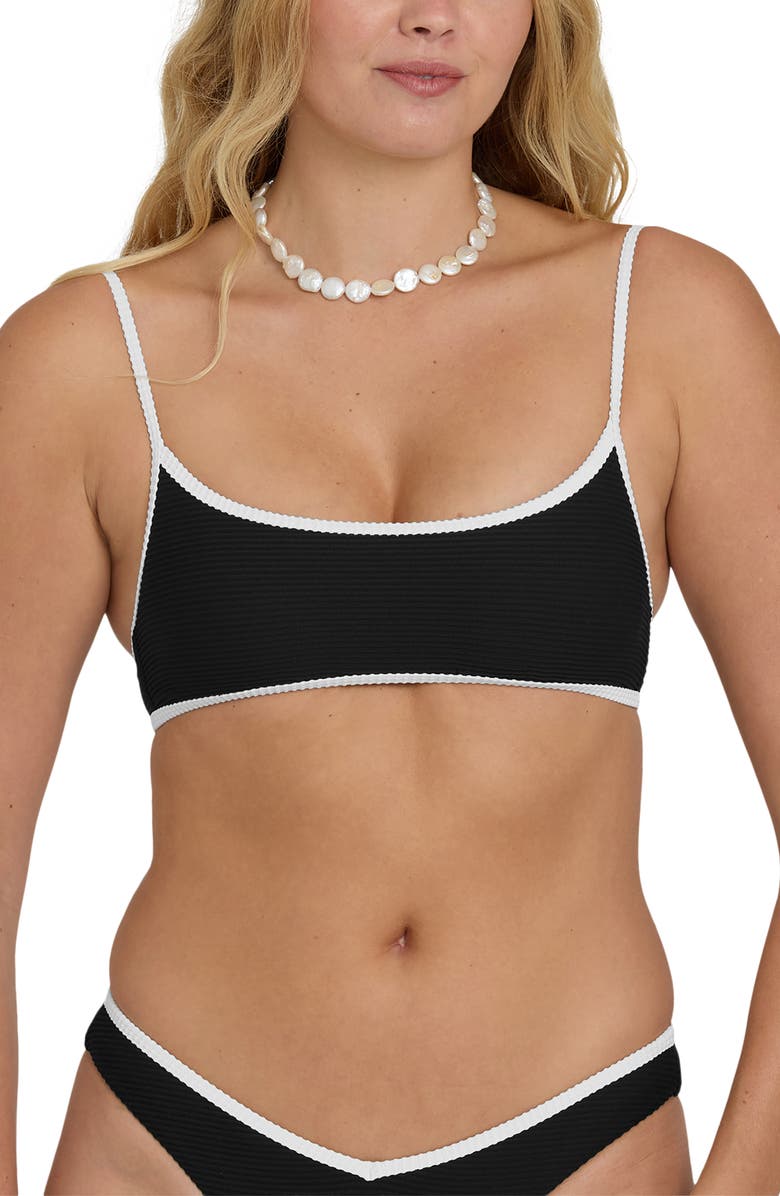Billabong Tanlines Bound Jaclyn Crop Bikini Top, Alternate, color, Black Pebble
