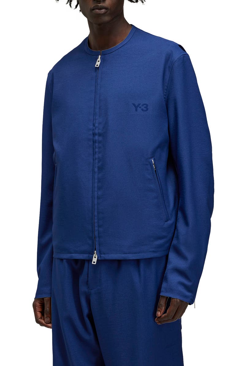 Y-3 Sport Uniform 3-Stripes Twill Track Jacket, Main, color, Dark Blue