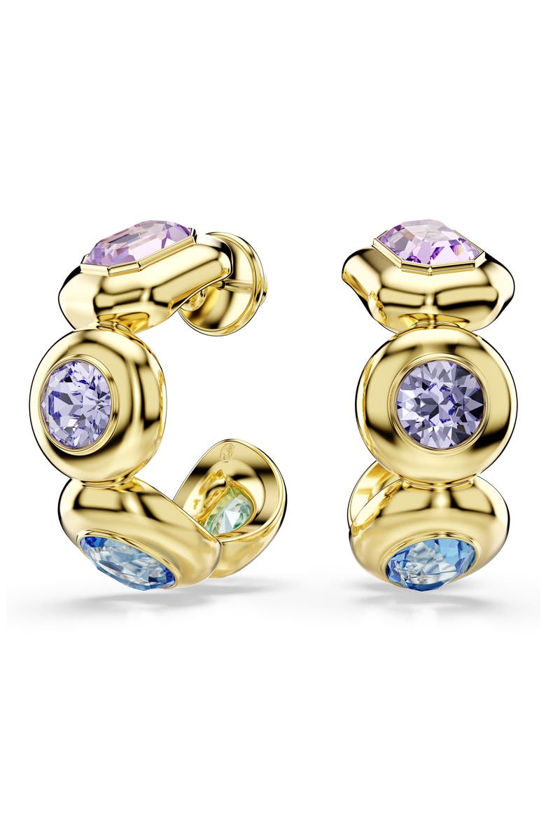 Gema Crystal Hoop Earrings, Main, color, GOLD/ MULTI
