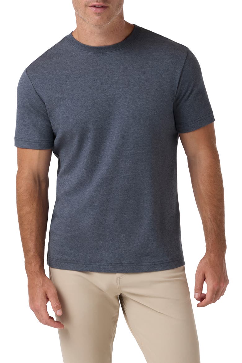 Palmer Trim Fit Pima Cotton T-Shirt, Main, color, DARK SLATE HEATHER