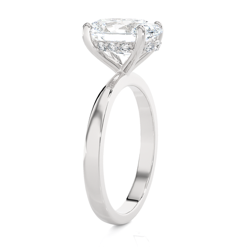 Bliss Diamond Certified 3.10ct Oval Diamond Hidden Halo Engagement Ring In Gold