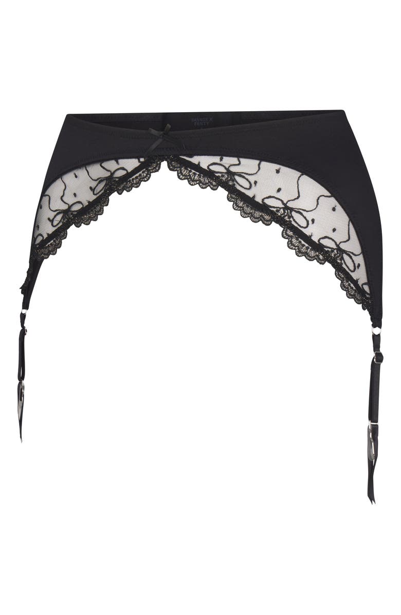 SAVAGE X FENTY Loveline Garter Belt, Alternate, color, Black Caviar