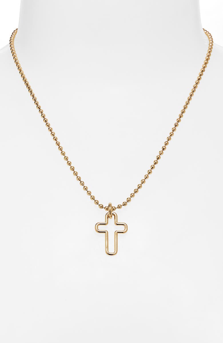Laura Lombardi Mini Madda Cross Pendant Necklace, Alternate, color,