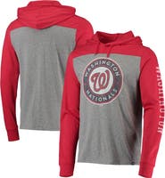 '47 Men's '47 Heathered Gray/Red Washington Nationals Franklin Wooster Pullover Hoodie
