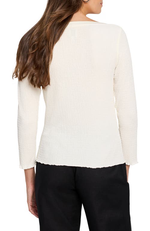 Nic + Zoe Nic+zoe Bubble Knit Long Sleeve Top In White