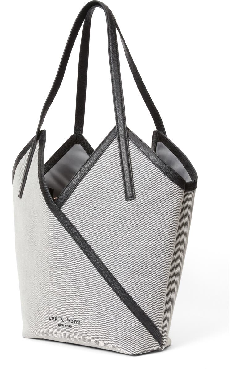 rag & bone Small Alix Leather Trim Canvas Carryall Tote, Alternate, color,