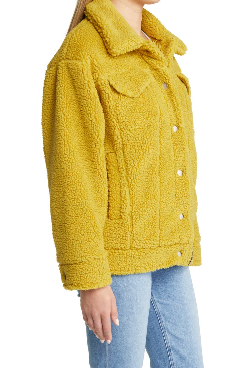 Fleece Trucker Jacket, Alternate, color, SEA KELP