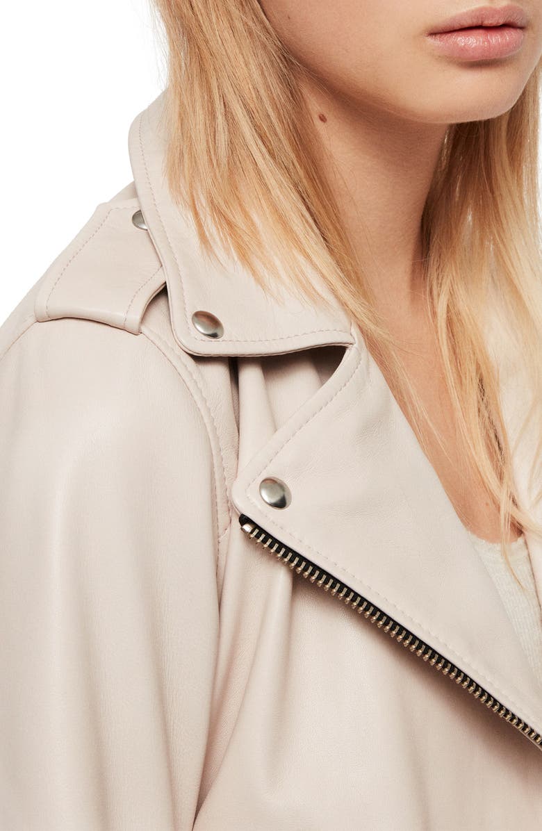 AllSaints Balfern Leather Biker Jacket, Alternate, color, 
