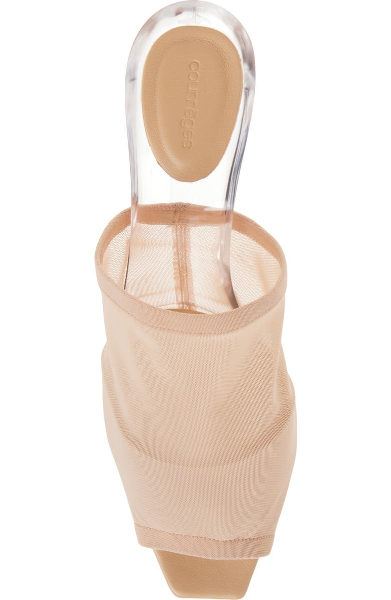 Courrèges Transparent Sole Mesh Slide Sandal, Alternate, color, Dune