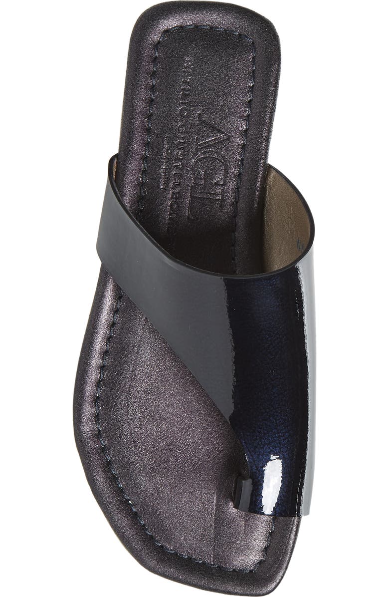 AGL Asymmetrical Toe Thong Sandal, Alternate, color, Navy Patent