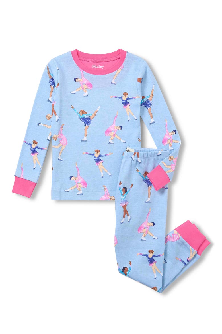 Kids' Figure Skaters Fitted Two-Piece Pajamas, Main, color, ICE MELT