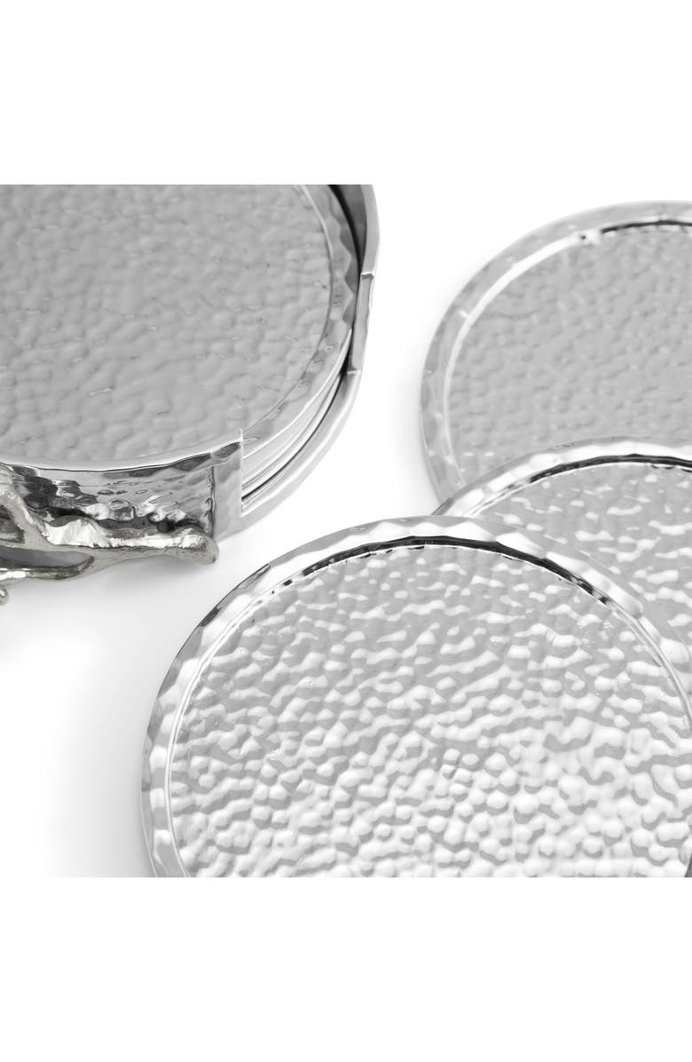 Michael Aram White Orchid Set of 6 Coasters, Alternate, color, Silver