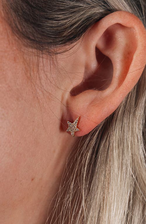 Sterling Forever 14k Yellow Gold Plated Sterling Silver Cubic Zirconia Star Stud Earrings In Silver