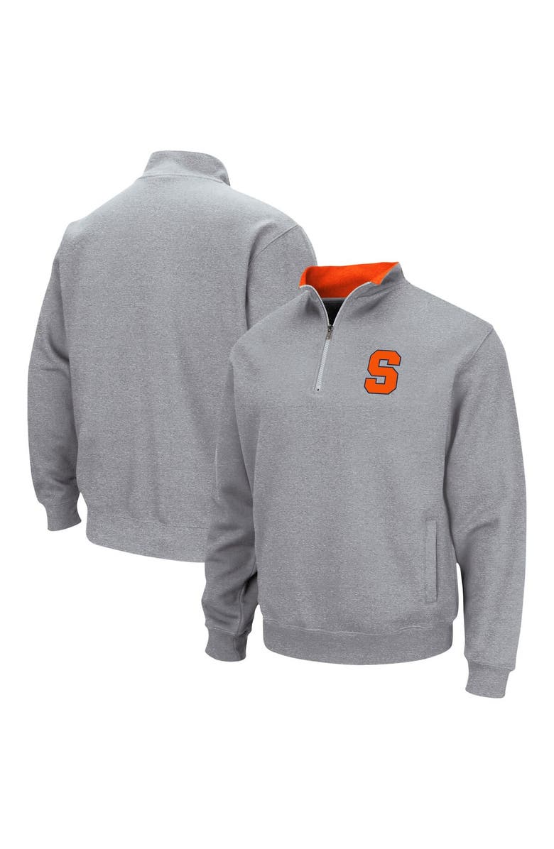 COLOSSEUM Men's Colosseum Heathered Gray Syracuse Orange Tortugas Team Logo Quarter-Zip Jacket, Main, color, Heather Gray