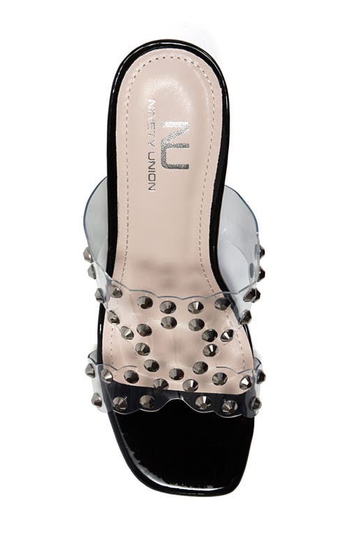 Ninety Union Mika Studded Transparent Sandals In Black