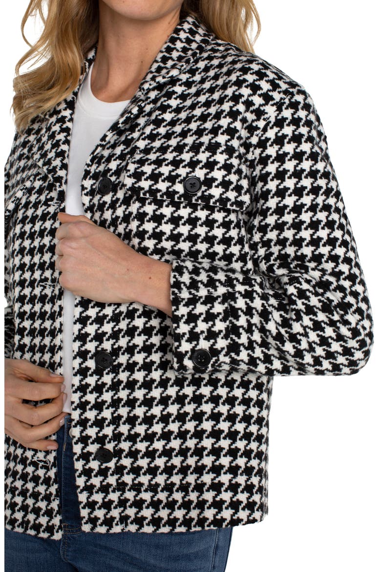 Houndstooth Check Crop Shacket, Alternate, color, BLACK WHITE HOUNDSTOOTH