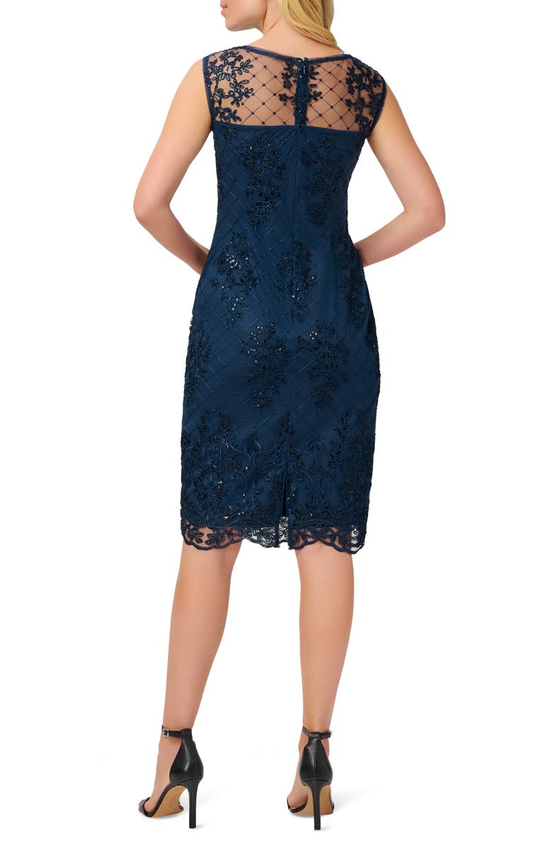 Adrianna Papell Sequin Embroidered Sheath Dress, Alternate, color, 