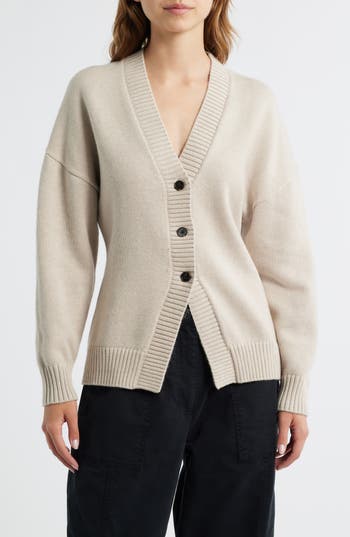 Rails Philippa Cutaway Hem Cotton & Wool Blend Cardigan In Neutral